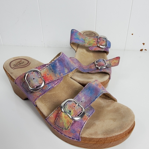 Dansko 2 strap slipon slides with a 2.5" heel danso size 42 us 11.5/12 - Picture 13 of 13